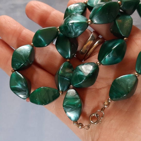 2 (Two), Beaded Necklace, 1 Green Tones, 1 Blue Tones And Other Colors - Picture 5 of 5